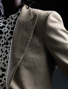 Khaki Cotton 2 Piece Suit